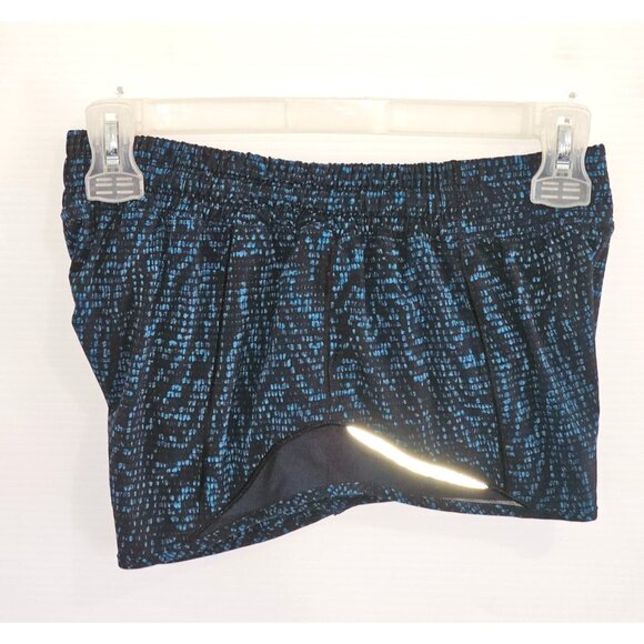 Lululemon Women's Blue Black Teal Hotty Hot Short Pulse Size 4 1808 - Picture 13 of 16